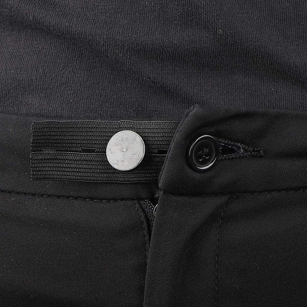 GOTOTOP 6 Pieces Belt Extension Buckle Maternity Pants Adjustable Extender Elastic Band Pregnancy Belt Black and White Belly Belt (Black) - Image 3