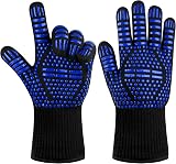 Flintronic Grill Gloves Heat Resistant Fire Resistant 1472F/800C Blue view 9