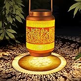 Solar Lanterns Outdoor Waterproof Birthday Gifts for Women Men Grandma Metal Hanging Solar Lights for Outside Patio Yard Festival Pathway Backyard Porch Landscape