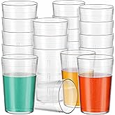 8 oz Plastic Cup 48 Pack Break Resistant Drinking Glasses Reusable Stackable Tumblers with Textured Clear Plastic Tumblers for Cafe Party Catering Supplies, Frosted