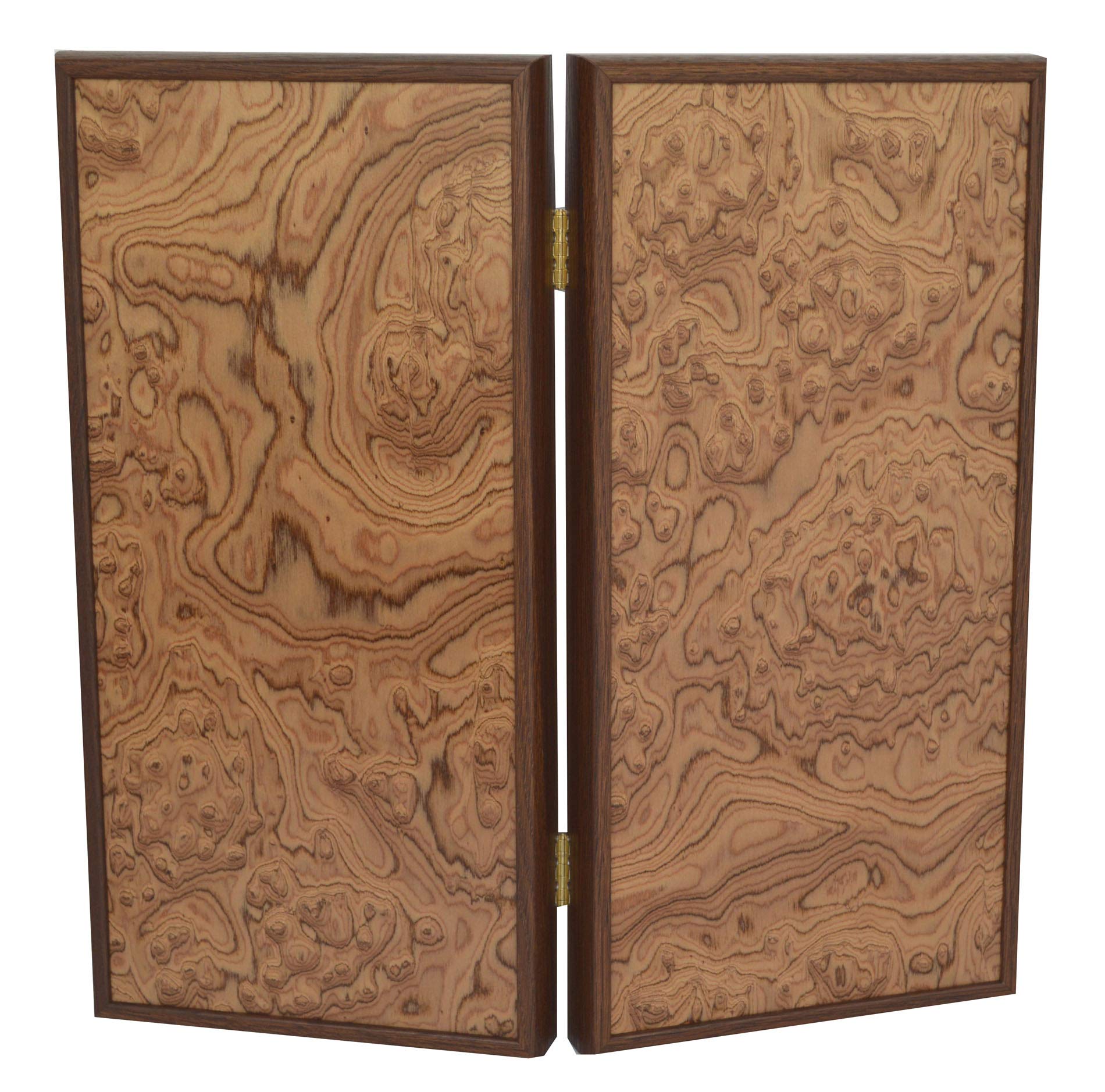 Traditional 15" Walnut burl Backgammon Set - Olive Chips - Handmade