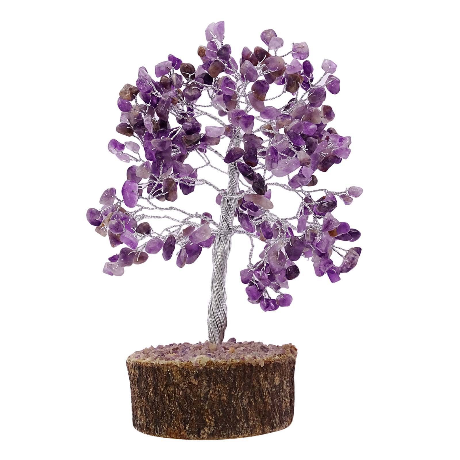 HARMONIZE Amethyst Stone Tree Reiki Healing Crystal Gems Spiritual Feng Shui Vastu Table Decor