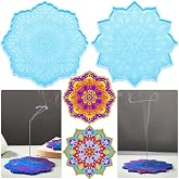 Cunhill 5 Pcs Mandala Incense Holder Silicone Resin Molds for DIY Coasters | Epoxy Casting Molds, Multi-use As Incense Plate, Bowl Mats, Home Decoration Coasters, Resin DIY Craft Projects