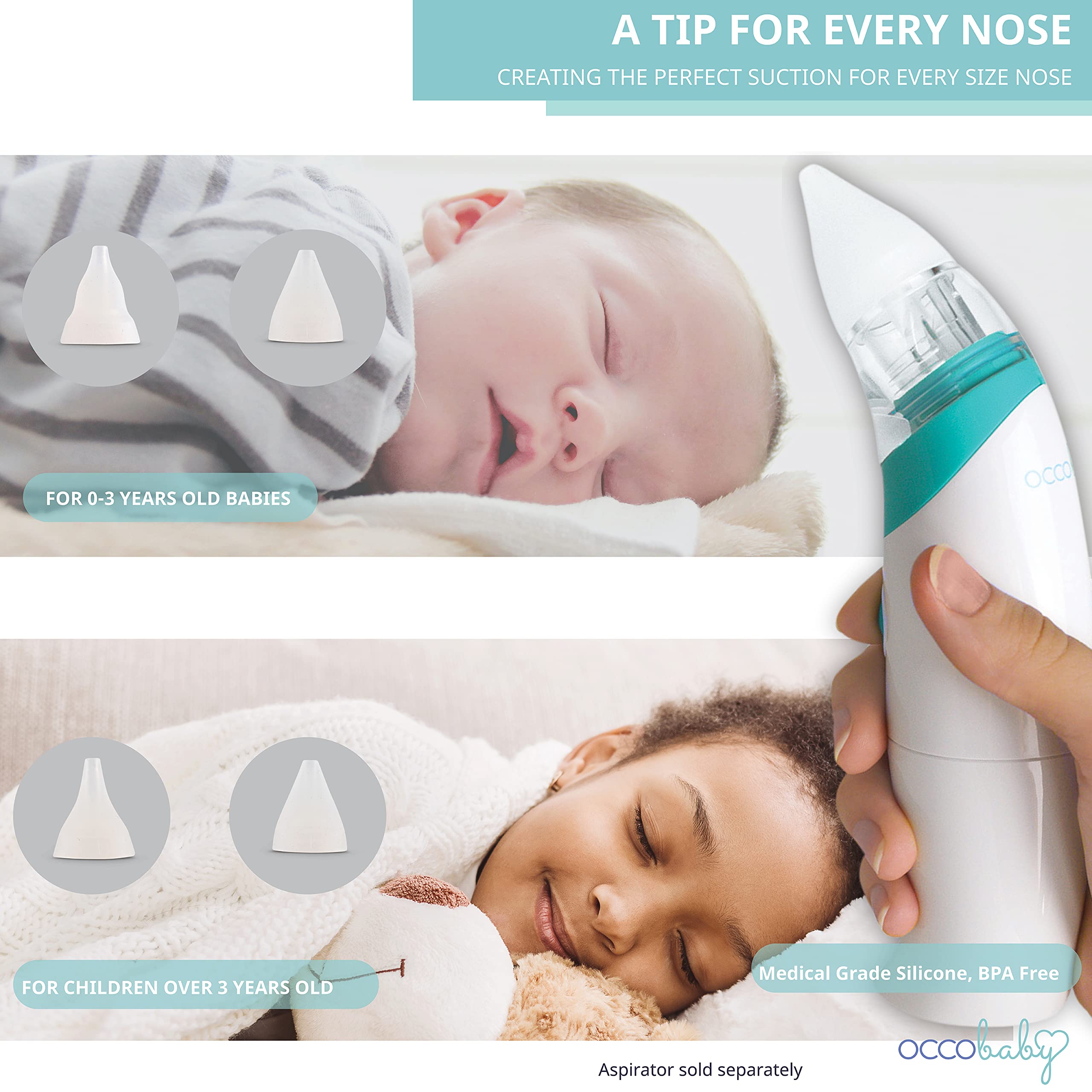 OCCObaby Battery Nasal Aspirator Accessory Kit - OCCObaby Nose Sucker Replacement Kit