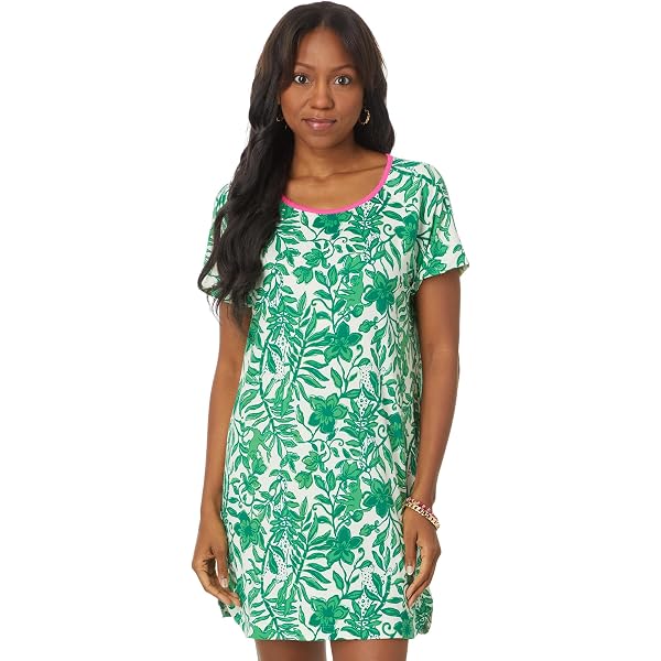 Lilly Pulitzer, Womens, Emery Dress, Fiddle Leaf Green Safari Party,  X-Small at Amazon Women's Clothing store