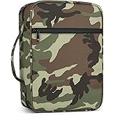 Bible Cover with Durable Handle, Carrying Book Case Church Bag Bible, Protective with Zippered Pocket, Bible Study Accessories Supplies, Book Protector for Book Lovers, Camouflage