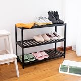 Vencier Bamboo Shoe Rack Natural 3 Tier Easy Assembly Large Capacity view 2
