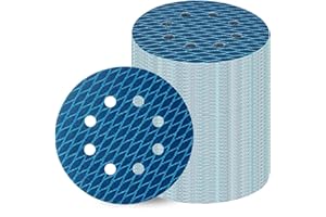 ZHONGHAINUO Orbital Sander Sandpaper 5 Inch 8 Hole Sanding Disc Hook and Loop Pads Sand Paper 320 Grit for Wood Metal 70 PCS Blue Aluminum Oxide Anti Blocking Rhombus Sanding Discs