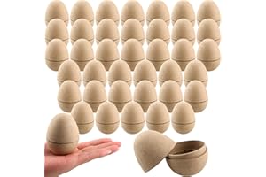 40 Pcs Paper Mache Easter Eggs 3.15 Inch Unpainted Empty Eggs DIY Paintable Eggs Unfinished Craft for Spring Easter Hunt DIY 