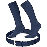 Youth Baseball Socks and Belt Set – Baseball or Softball Socks and Adjustable Belt