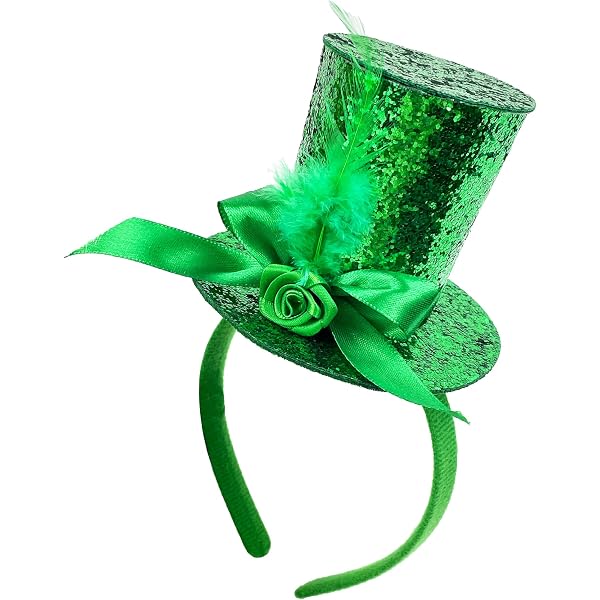 Dolkoic Green Glitter Mini Hat Headband St. Patrick display picture 3