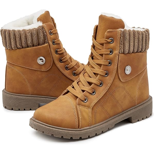 Spring Step Women's Biel Winter Boot - Water Resistant Suede Lace-Up Bootie With Faux Shearling Cuff