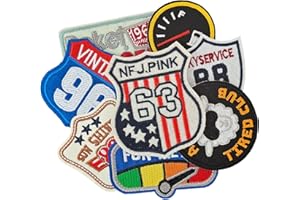 ELEFOCUS Road Club Patches, Decorative Repair Patch Applique Patch, Suitable for Sewing/Ironing on Jackets Jeans Hats Backpacks Socks/9Pcs