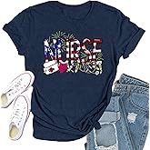 Qskall Womens Nurse Shirt School Nurse T-Shirt Nursing Life Tee Top