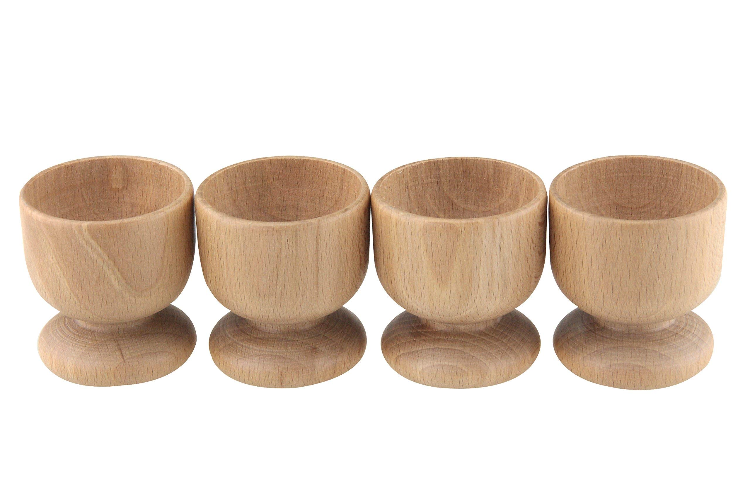 Apollo T4523 Beech 4 Egg Cup Set, Natural Wood, 24x5.5x5.5