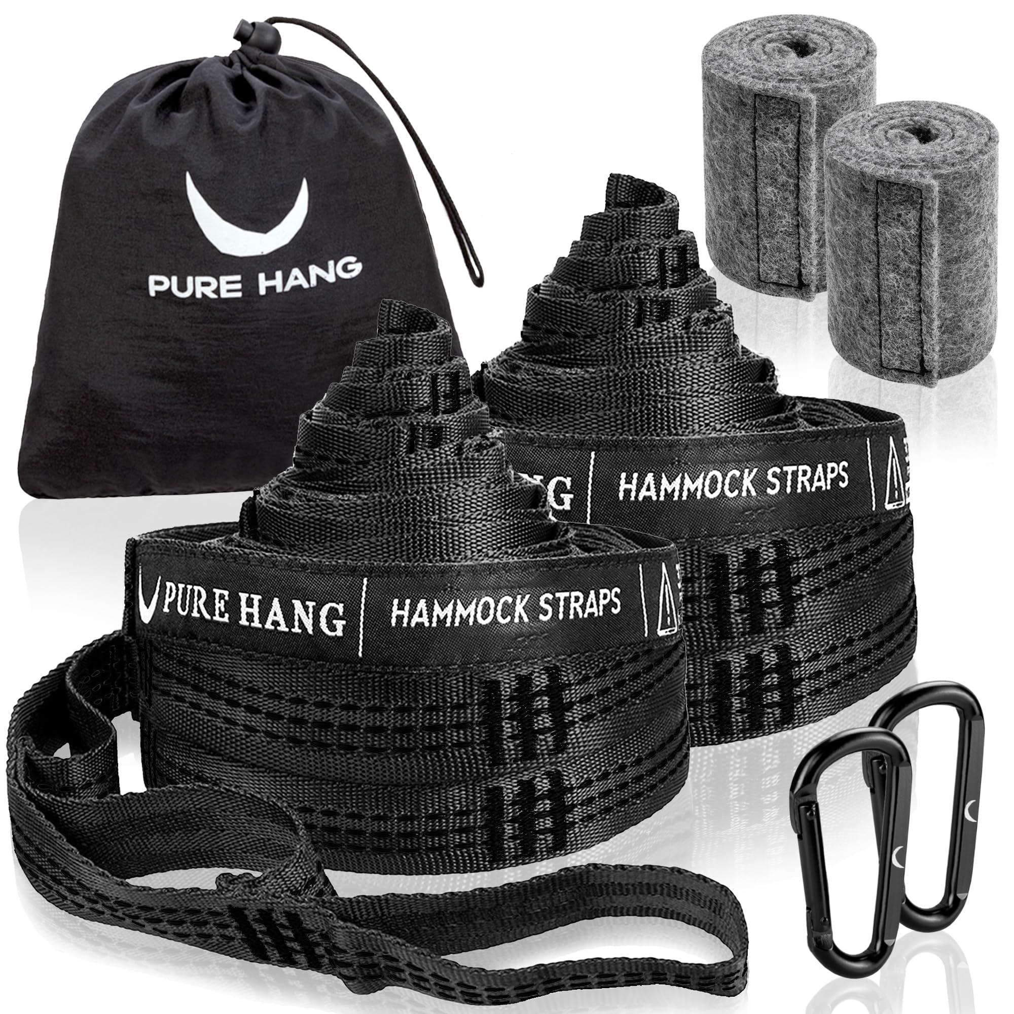 PURE HANG XXL Hammock Tree Straps Set - Heavy Duty 13 Ft Long with 20+1 adjustable Loops per Strap - Hammock Suspension Kit - 640kg Total Bearing - Extra Strong, Lightweight & Tree Friendly - Fast & Easy Setup - TÜV tested