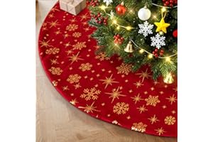 Lanpn Christmas Tree Skirt 75cm, Velvet Xmas Tree Skirt with Snowflake Winter Christmas Tree Mat for Small Mini Pencil Artifi