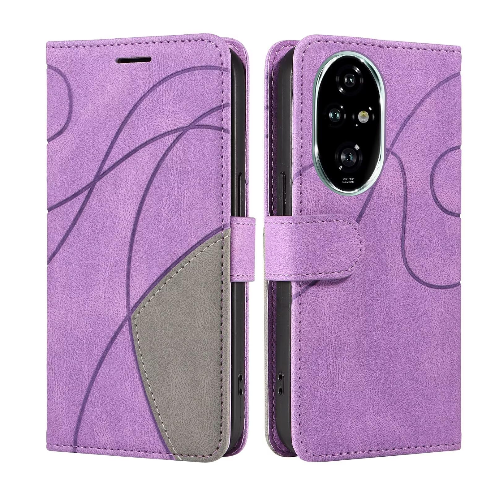 Lvnarery For Honor 200 Case Protective Geometric Wallet Phone Case PU Leather Cover with Magnetic Closure Kickstand Bookstyle Folding Stand Silicone Bumper Card Holder purple