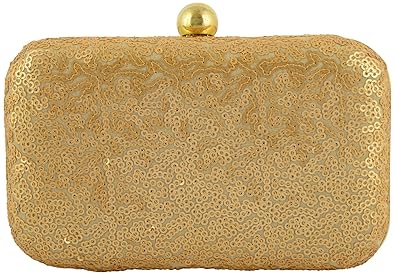 DUCHESS Womens Handicraft Party Wear Clutch Box (Beige)