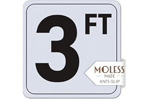 MOLESS 3FT Pool Depth Marker Stickers – 6x6″ Anti-Slip Vinyl Tile Stickers for Swimming Pool Safety Signs, Adhesive Pool Depth Markers for Decks, 3 FT (1 Pack)