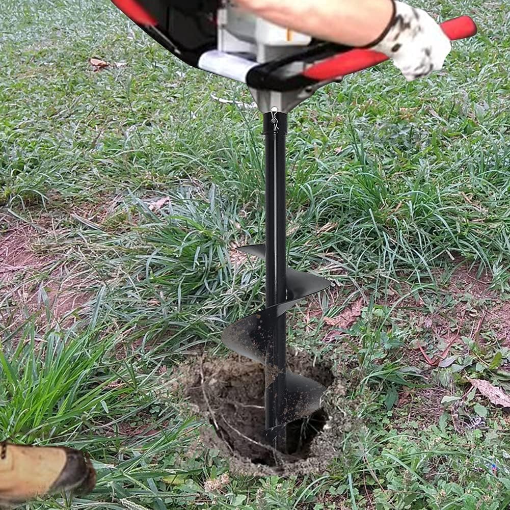 6"(D) x31"(L) Earth Auger Drill Bit for Planting Trees,Bedding,Bulbs,Seedlings,Gardening,Large Fencing Projects fit 3/4" Shaft Augers Post Hole Digger for Gasoline Earth and Ice Auger Power Heads: Home Improvement
