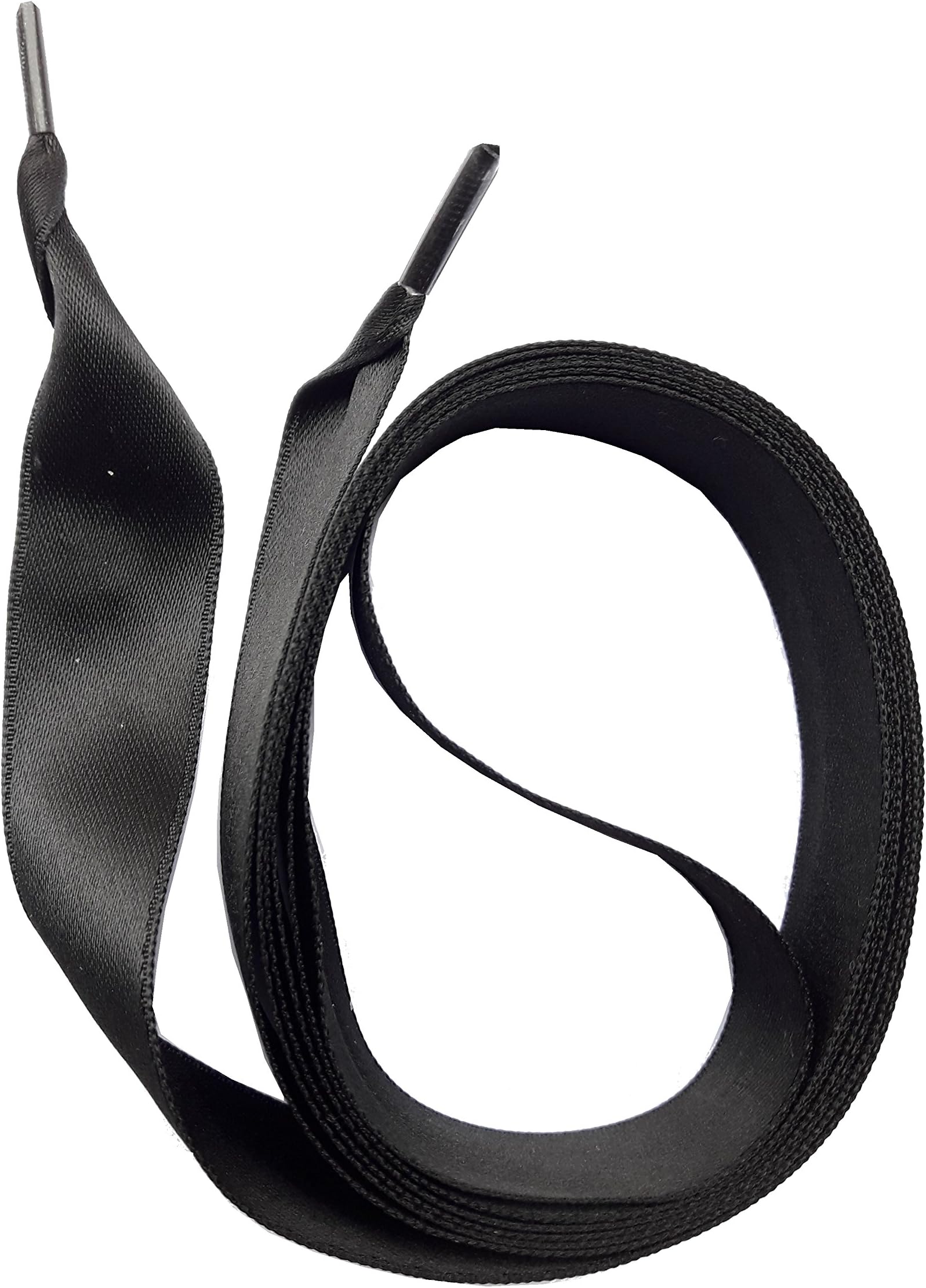 SNORS - Shoelaces Flat - SATIN Laces Black, slim, satin ribbon