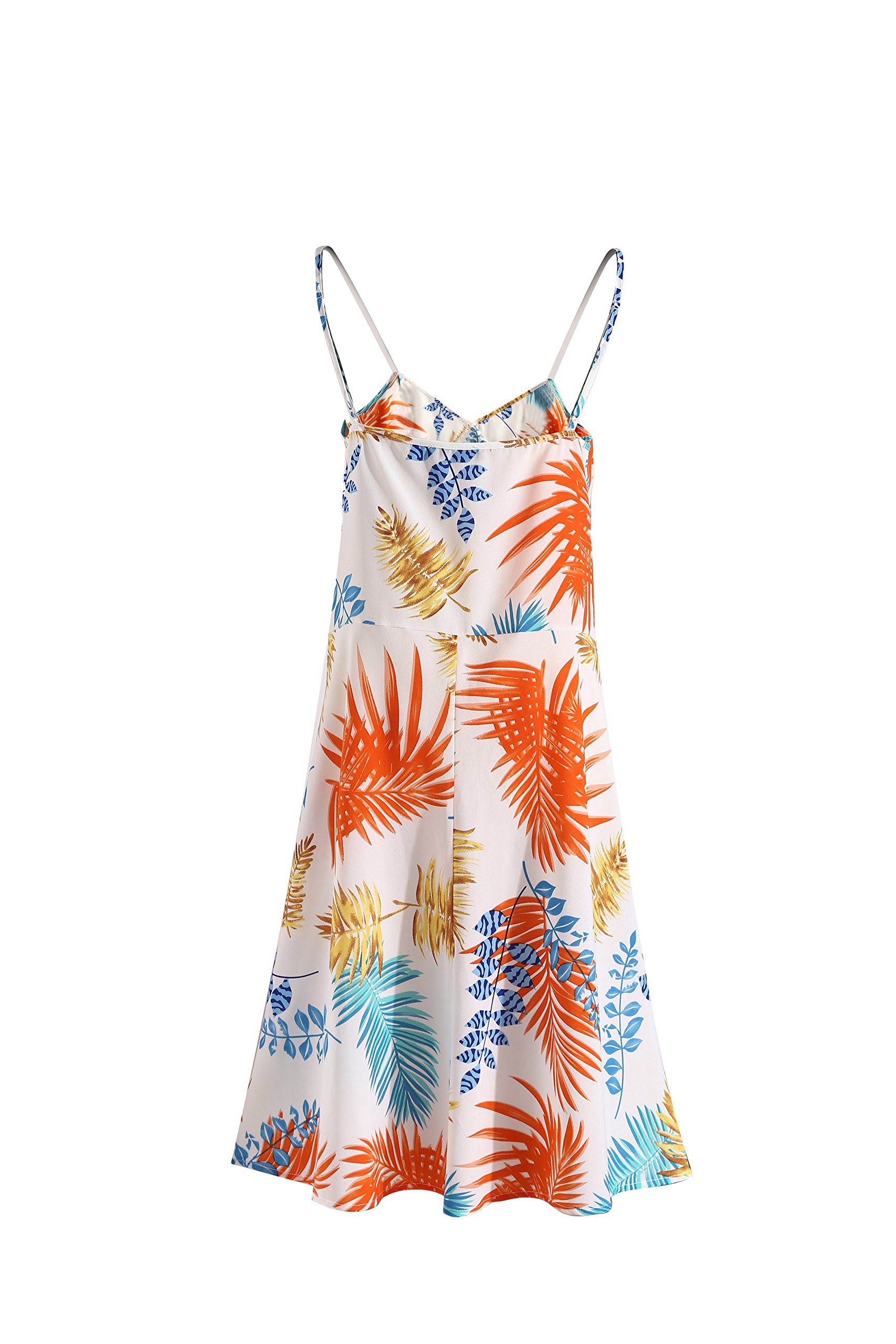 DDSOL Women\'s Casual Swing Dress Floral Print Sleeveless Knee Long Dresses