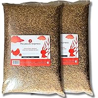 Natural Dried Mealworms for Birds and Chickens, All Seasons for Wild Birds and Hens - Ma Poule Express (22 Lbs)