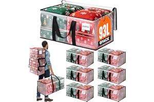 BlissTotes 6-Pack Large Moving Bags with Backpack Straps & Strong Zippers, Heavy-Duty Storage Bags Moving Boxes for Space Saving, Dorms, Transport, 93L-25 Gallons, Clear