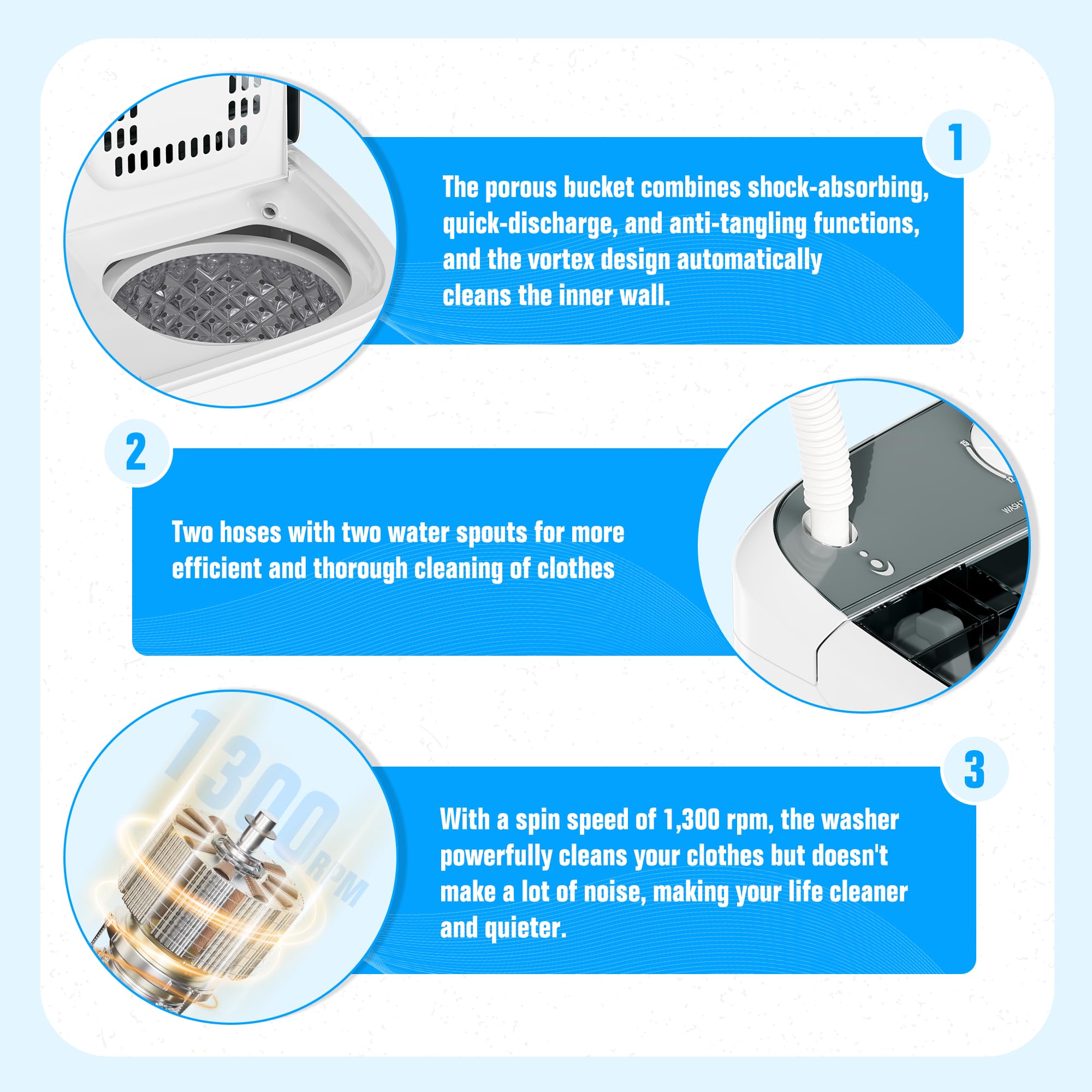 Pataku Portable Washing Machine, 17.6 Lbs Compact Mini Washer and Dryer Combo,Twin Tub Laundry Washer with Spin Cycle, Soaking Function Ideal for Apartment, Dorms, RVs Camping, Grey