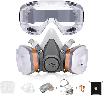 AirGearPro G-500 Respirator Mask with A1P2 Filters Safety Goggles Anti-Dust Gas