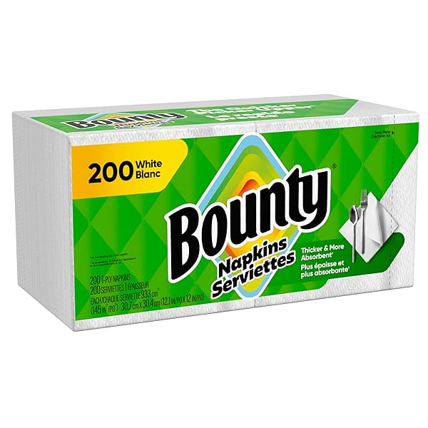 BOUNTY QUILTED NAPKINS 1-PLY 12 1/10 X 12 WHITE 200/PACK (96595PK)