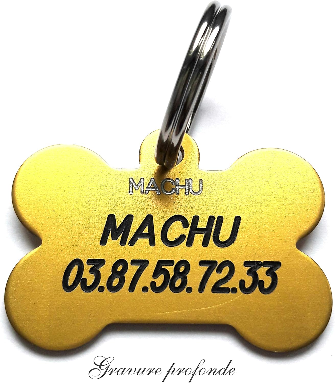 Home & Garden MEDAILLE GRAVEE CHIEN OR OS GRAND MODELE gravure 1 ou 2