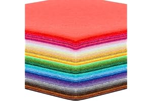Dimeho 40 Pack Felt Fabric Sheets Pre-Cut Assorted Non-Woven Cloth Square Patchwork Felts DIY Sewing Craft Supplies for Decoration School Projects Handmade Christmas