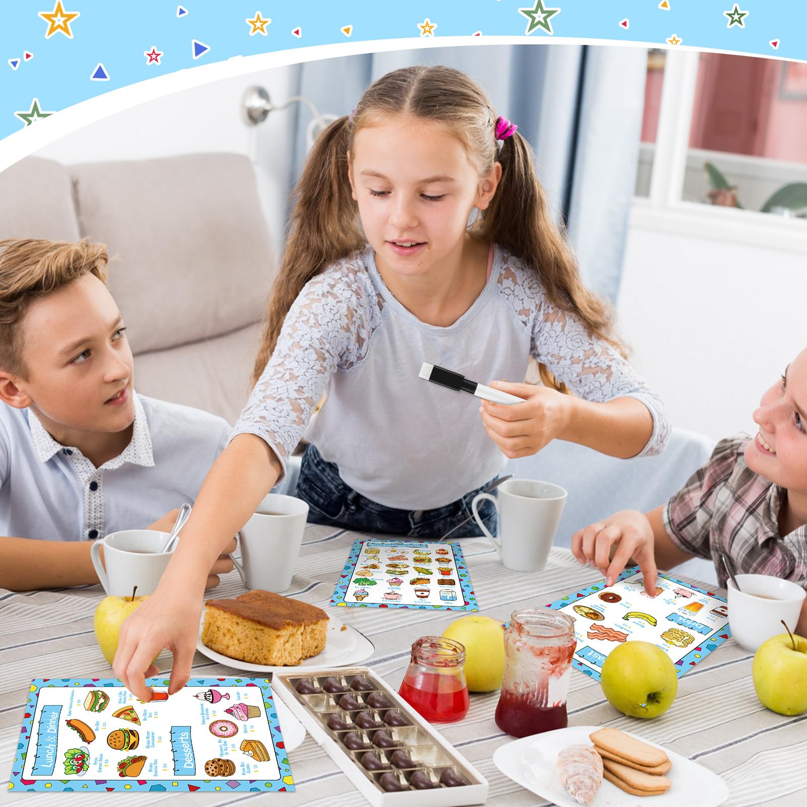 Toy Set Menu Mua 6 Pcs Pretend Play Restaurant Menus Toy Set for Kids, Kitchen Food ...
