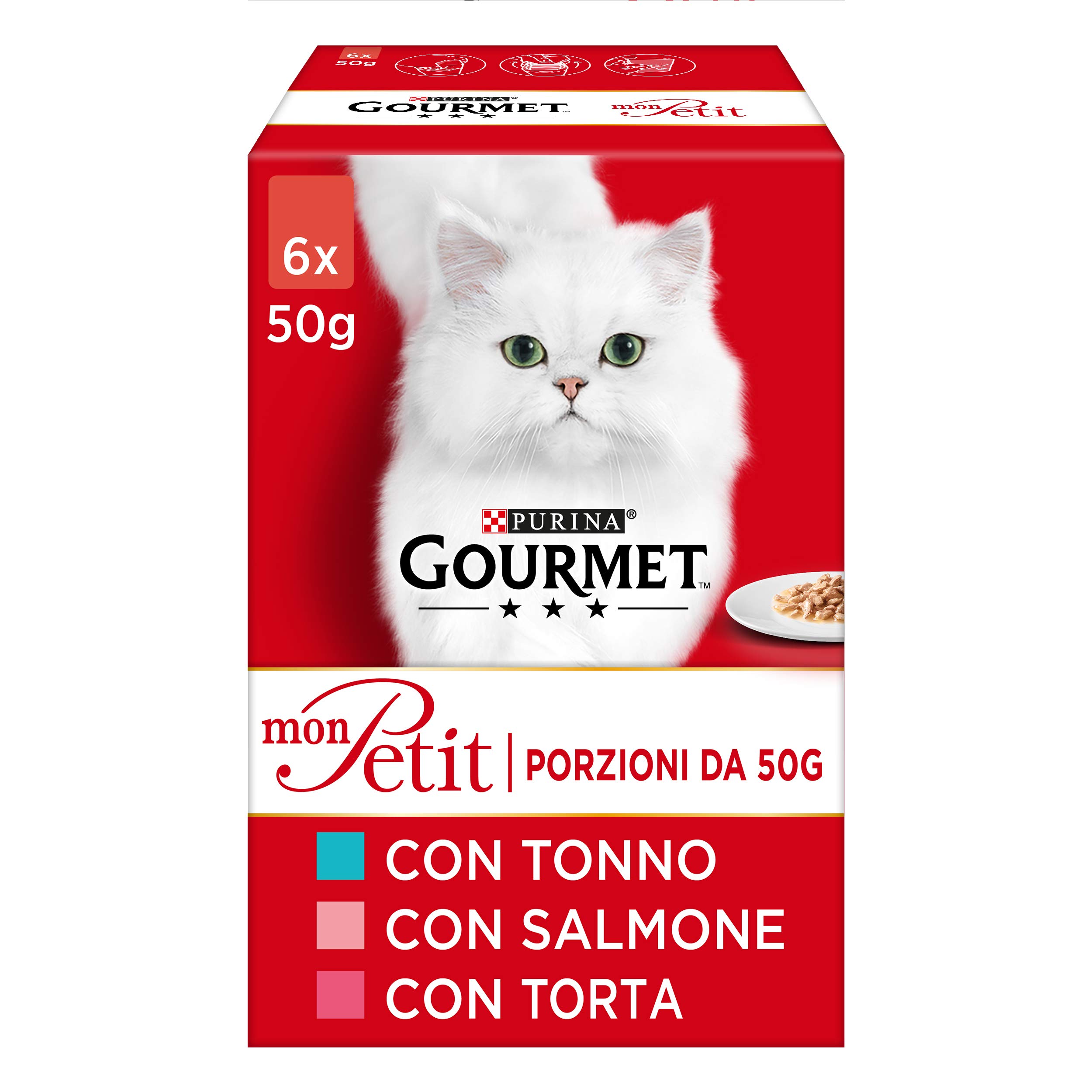 Gourmet Mon Petit Cat Food, Mixed Variety, 6 x 50g - Pack of 8