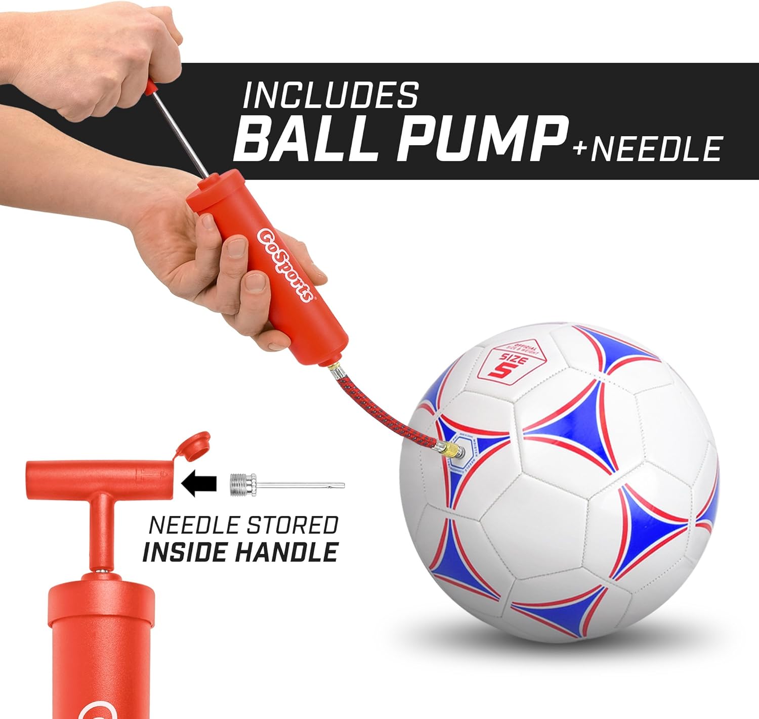 GoSports Premier Soccer Ball with Premium Pump - Available as Single Balls or 6 Packs - Choose Your Size : Sports & Outdoors