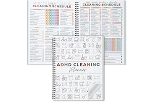 CHASEFUN Cleaning Planner, Cleaning Schedule and Checklist Organizer, Daily Weekly Monthly Household Cleaning Planner, Chore Chart Notebook for Home, Family Cleaning Tasks, DIY Home Improvement, Editable Template