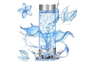 Abaokai Hydrogen Water Bottle, Rechargeable Portable Hydrogen Water Ionizer Machine, PEM SPE Technology, Generates Real 2000ppb Hydrogen Water Bottle Generator (Silver)