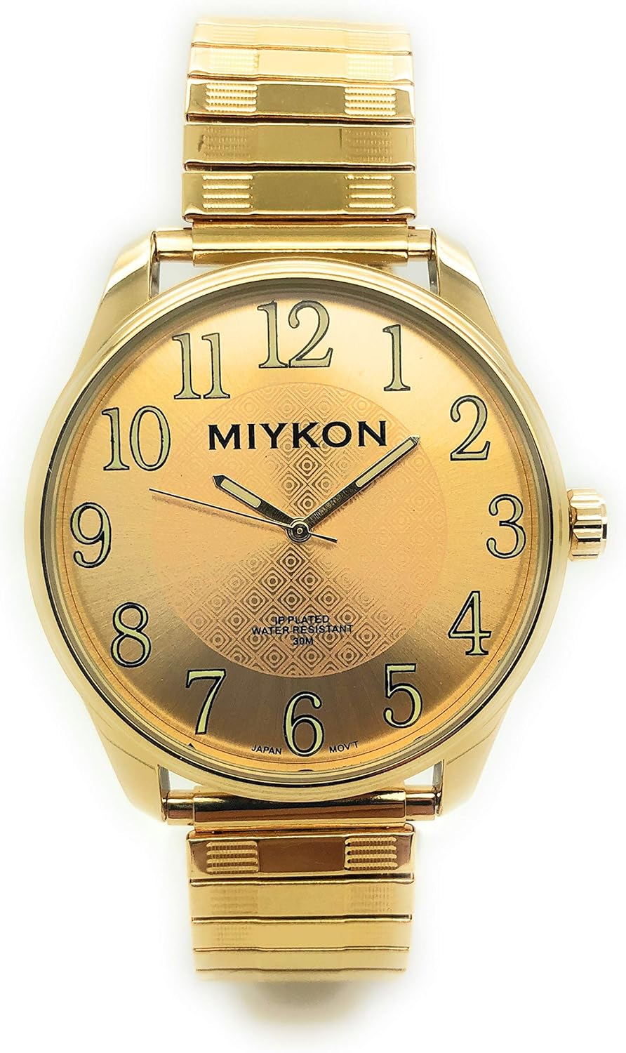 Mens Water Resistant Miykon Watch Over Size Easy Read Number Stretch