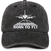 InnoBeta Pilot Gifts Cap for Men Women - Adjustable Vintage Washed Cotton Embroidered Hat - Aviation Gift for Aviator