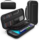 TiMOVO Portable Carrying Case for Nintendo Switch 2 2025, Large Capacity, Protective Hard Shell Travel Case Pouch for Switch 2 with 20 Game Card Slots and Pockets for Console & Accessories, Black