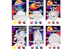 Ayhuhra 30 Sets Valentine Card with Outer Space Suncatchers Craft Kits DIY Planet Solar System Window Art Suncatchers Planet Galaxy Sun Catchers for Valentine's Day Art Craft Gift Exchange (Space)