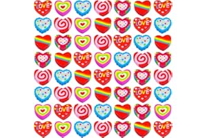 BHUCUTU 300 Pieces Valentine Erasers Heart Pencil Erasers Mini Erasers Assortment Fun Erasers Tiny Erasers Novelty Pencil Erasers Bulk Mini Erasers for Valentine Day Party Favor