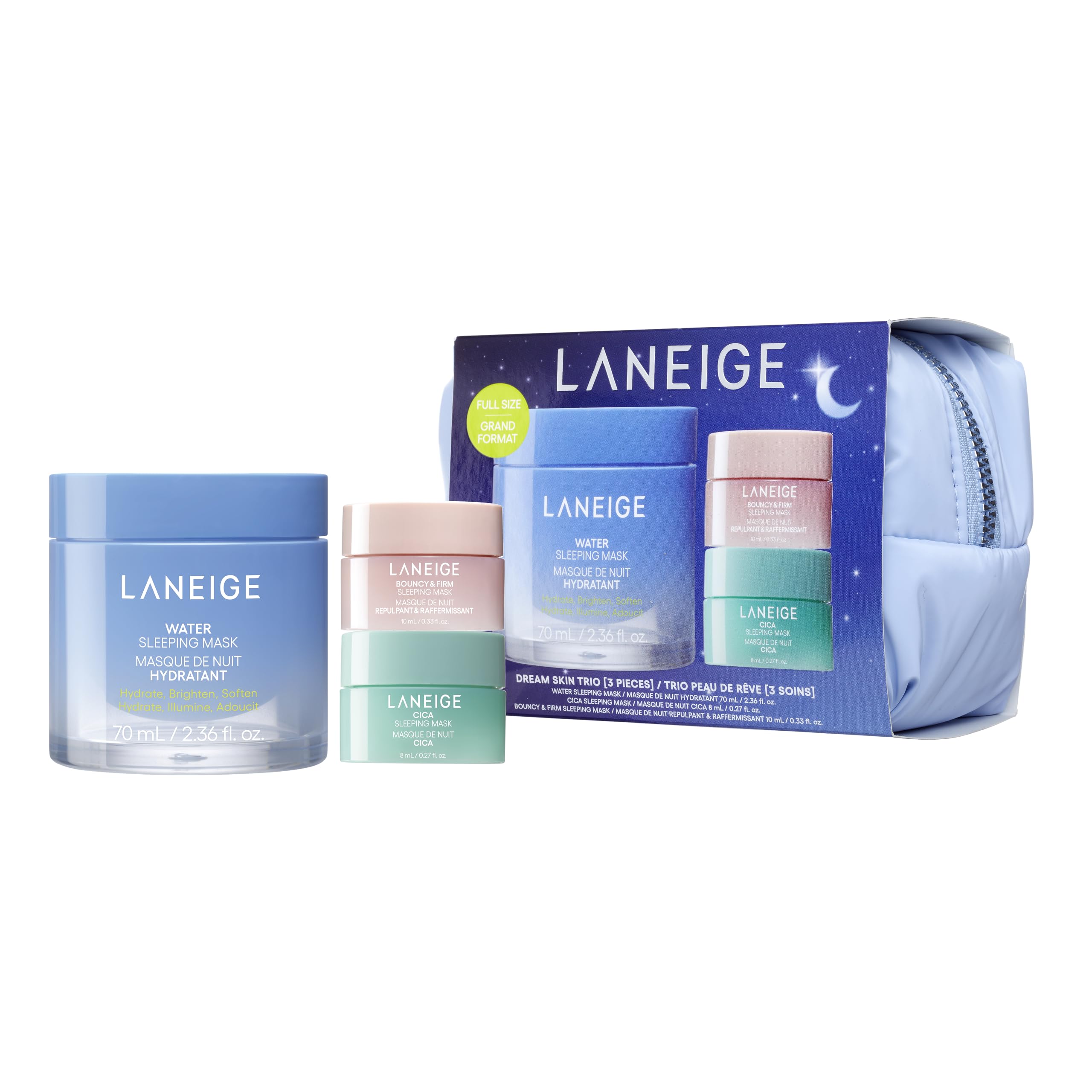 Photo 1 of LANEIGE Dream Skin Trio: Korean Sleeping Mask Set for Hydrating, Soothing, & Visibly Plumping Overnight Benefits