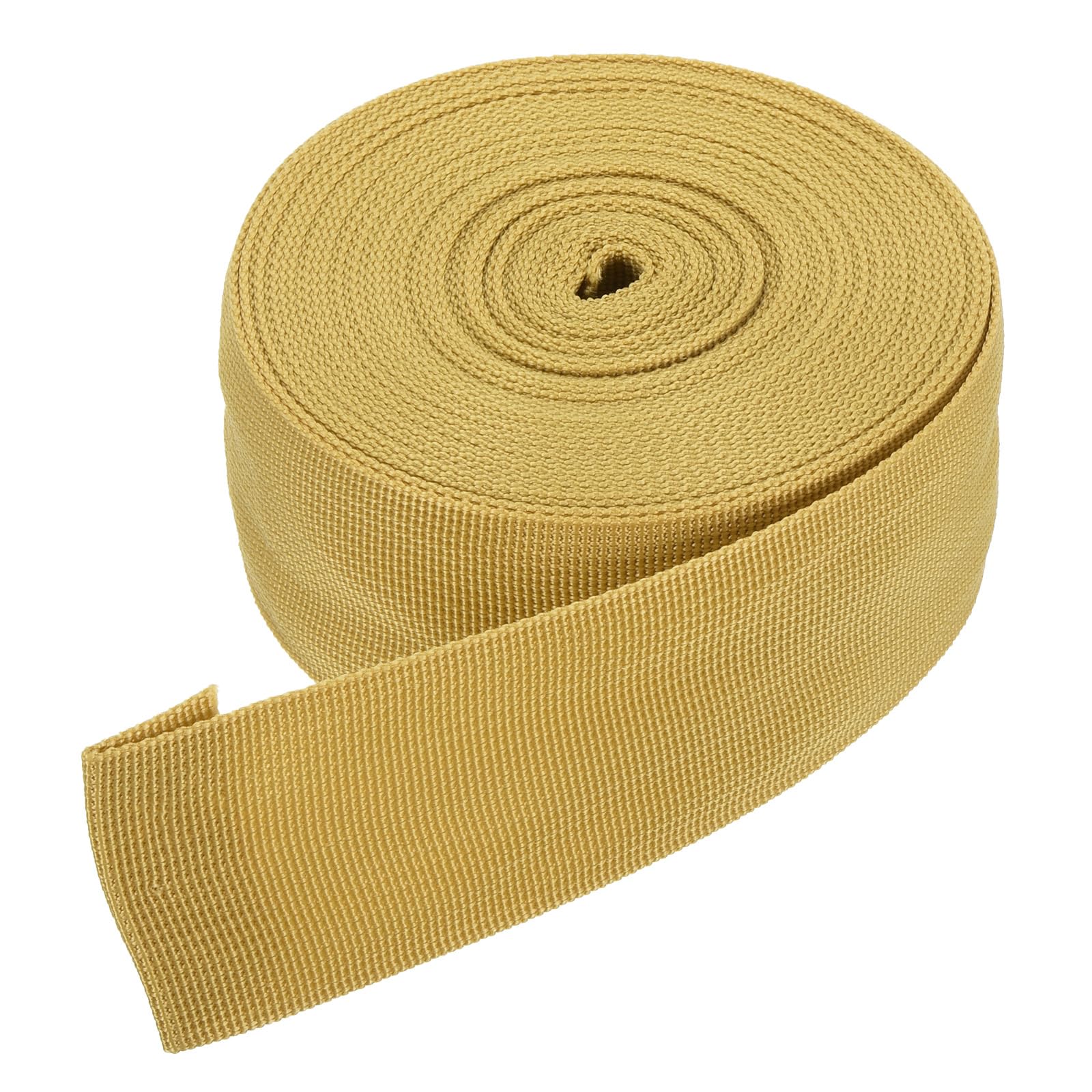 DMiotech 10 Yard x 2 Inch Width Nylon Webbing Strap Poly Flat Webbing Strapping for DIY Craft Backpack Strapping, Sewing, Outdoor Gear Repair, Gold Tone