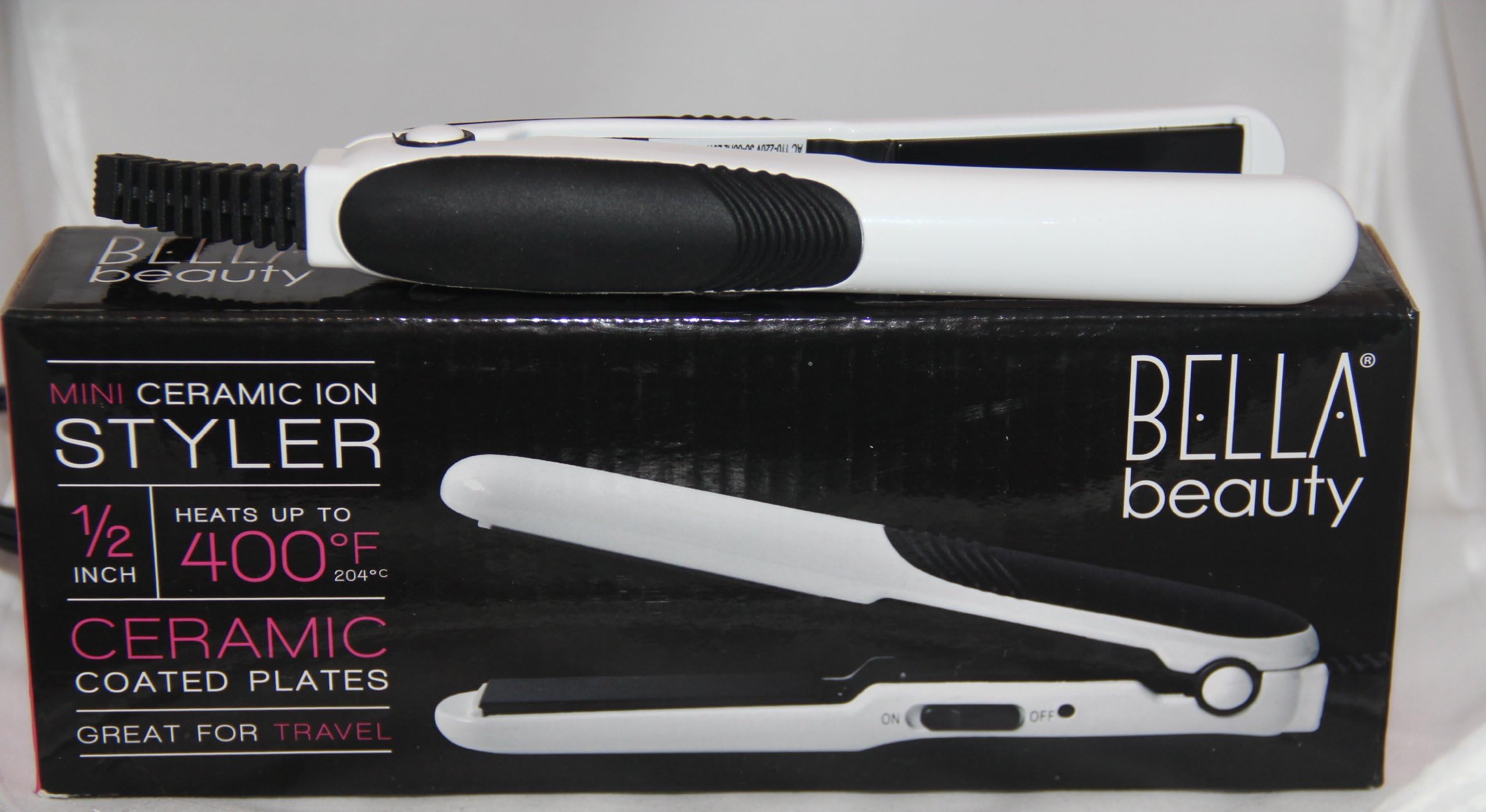 Bella Beauty Mini Ceramic Ion Styler 1/2 Inch Ceramic Coated Plates