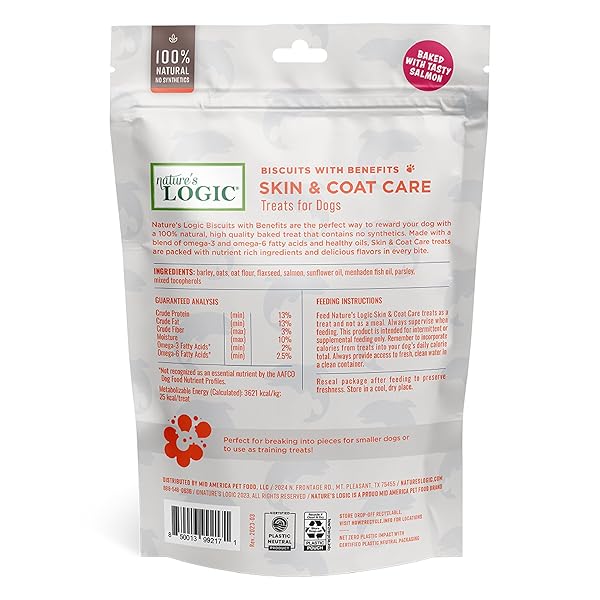 NATURE’S LOGIC BISCUITS WITH BENEFITS SKIN AND COAT, 12OZ