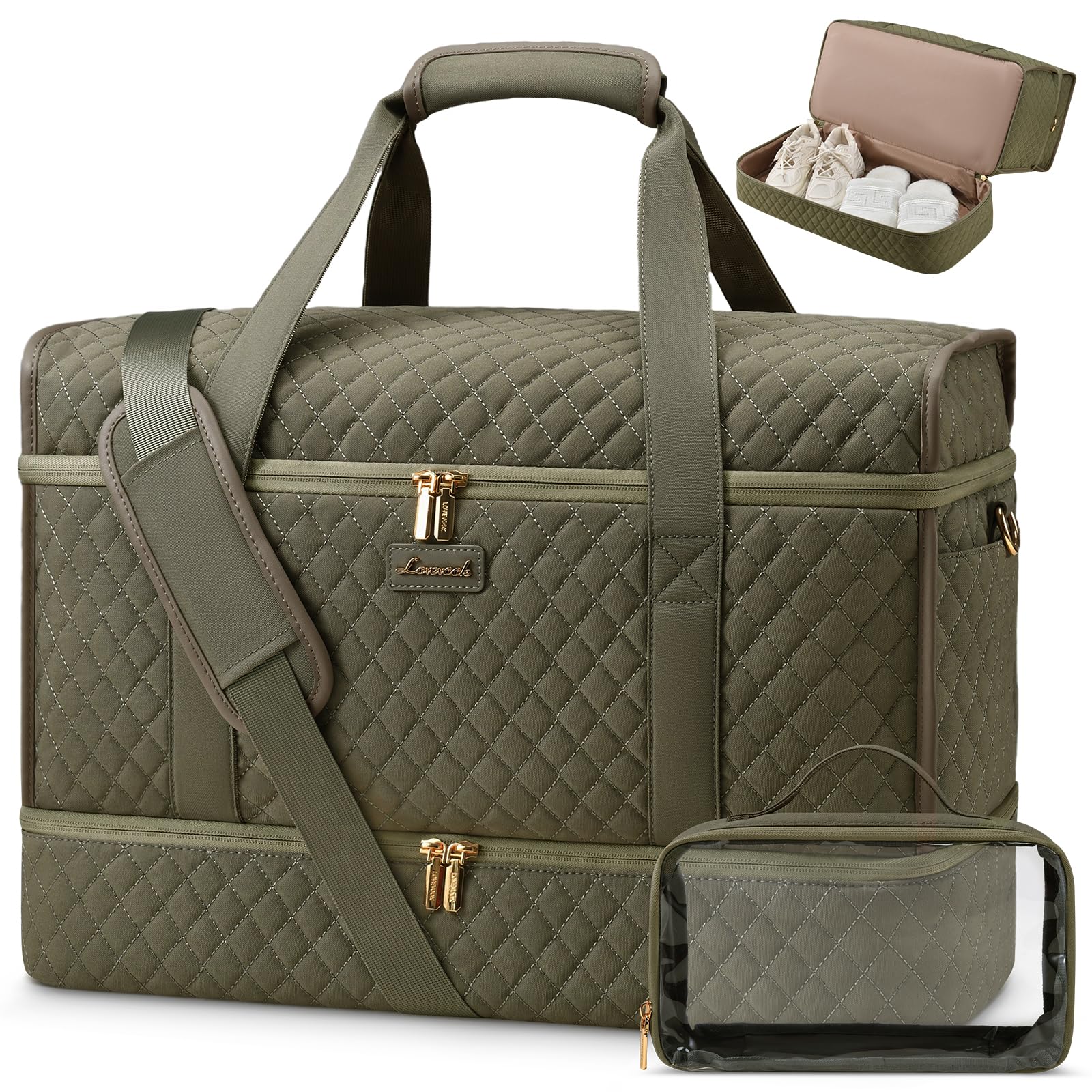 Photo 1 of LOVEVOOK Large Travel Duffle Bag, Weekender Bags for Women With Shoe Compartment, Overnight Hospital Bag For Women Labor Delivery, Carry on Personal Item Travel Bag, Yoga Gym Duffel Bag
