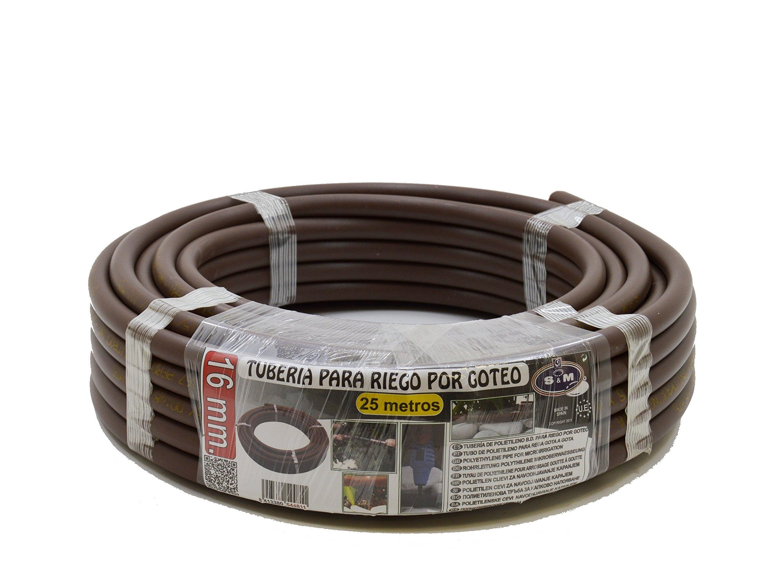 S&M 544811 – Drip Pipe, 16 mm x 25 m, Brown — image 1